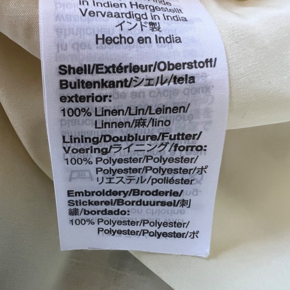 J. Crew 100% linen floral eyelet embroidered trim - Picture 12 of 13